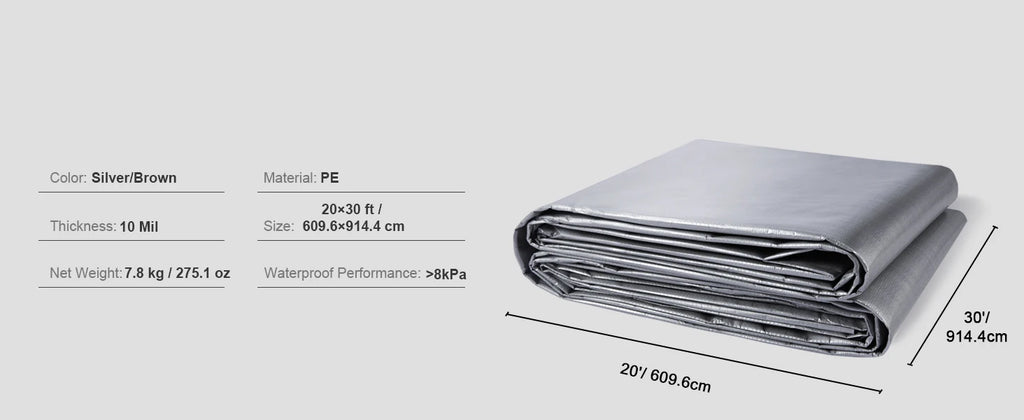 SucceBuy Heavy Duty Tarp Waterproof Tear Proof Poly Plastic Tarps Cover Multi-Purpose Outdoor Tarpaulin with Grommets for Truck