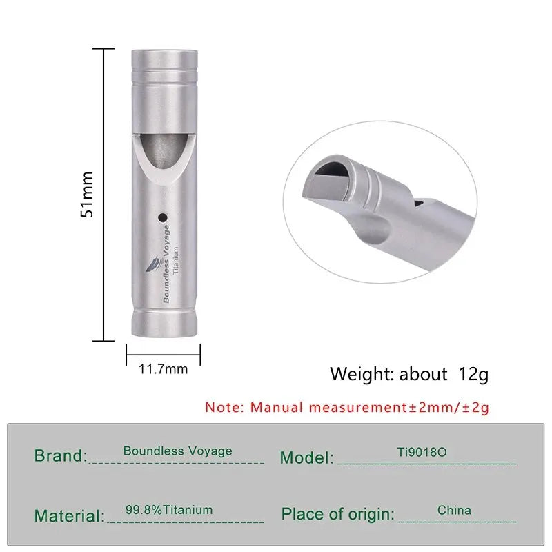 Boundless Voyage Titanium Whistle Emergency Survival Whistles with Lanyard Loud Coaches Training Sports Keychain Whistle