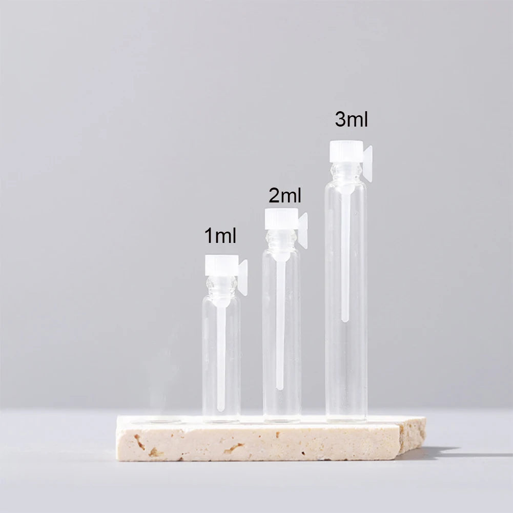 1/2/3 ML Empty Mini Glass Perfume Small Sample Vials Perfume Bottle Laboratory Liquid Fragrance Test Tube Trial Bottle