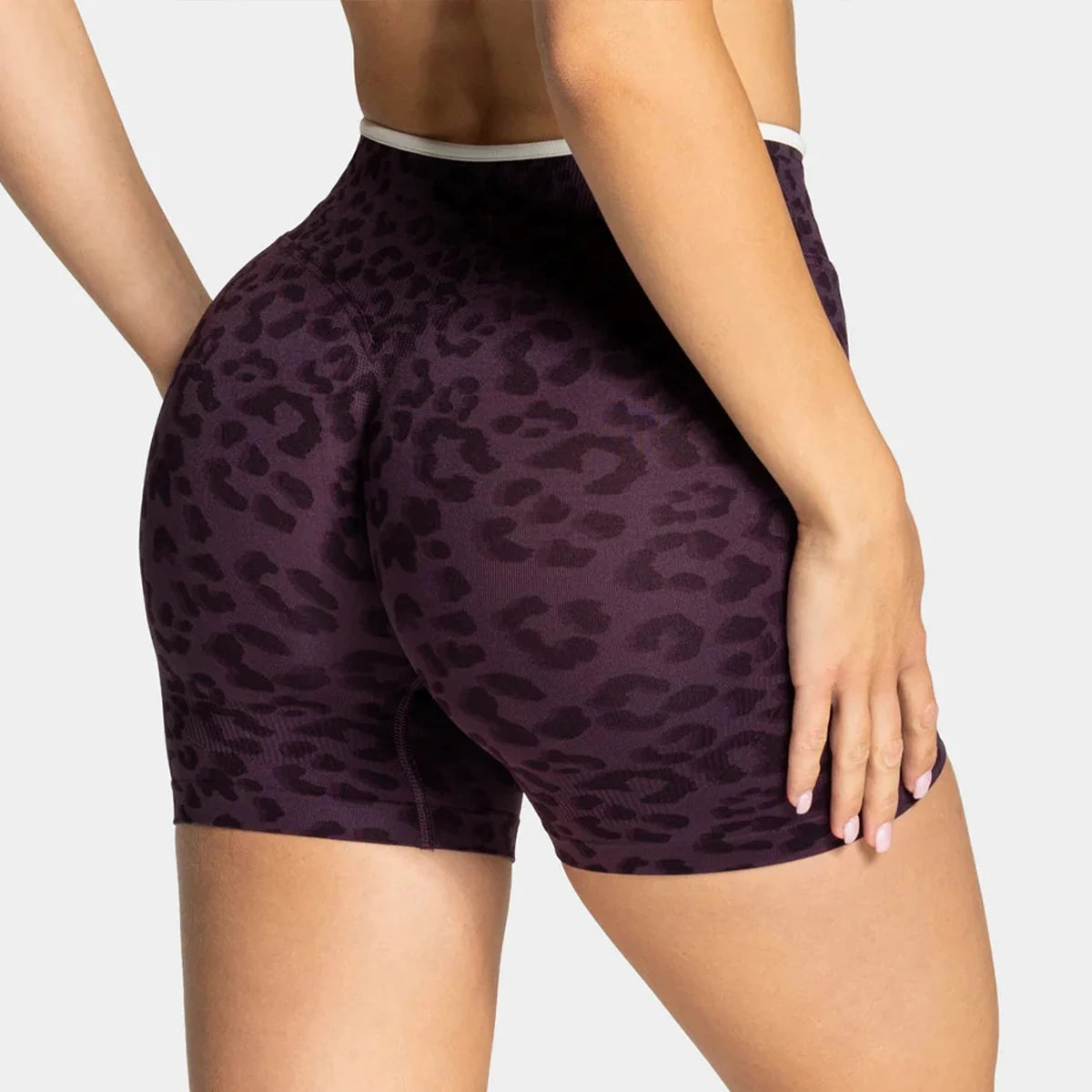 Women's Yoga Shorts Leopard Zebra Print High Waist Athletic Gym Workout Running Shorts
