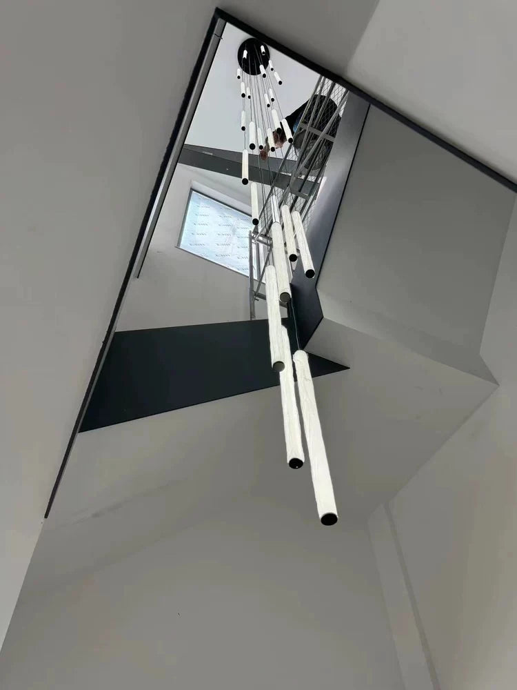 Nordic Stairs LED Long Chandeliers Minimalist Duplex Attic Living Room Kitchen Pendant Lights Home Decoration Ceiling Chandelier