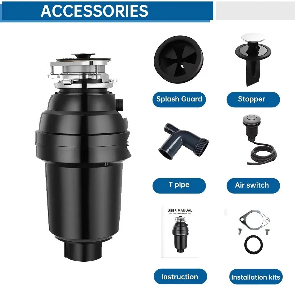 0.5HP  Household Kitchen Sink Food Waste Disposer Machine Continuous Garbage Shredder Processor with CE CB Certification