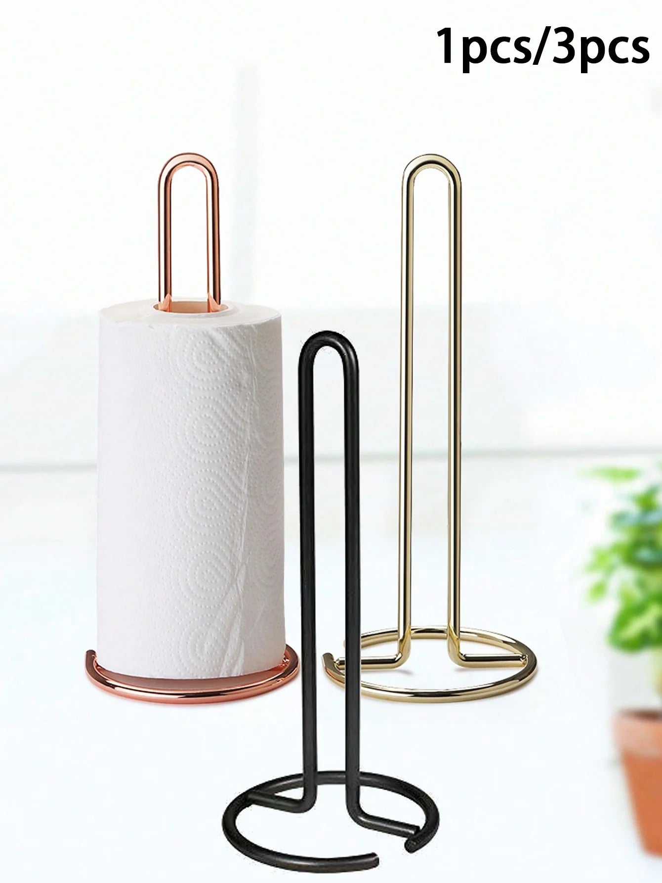 1pcs/3pcs Paper Towel Holder,Sturdy Paper Towel Stand Dispenser,for Kitchen Countertops Bars Dining Tables Fits Standard Jumbo