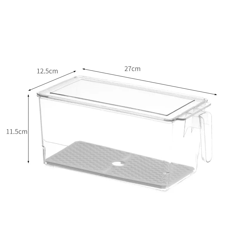 Kitchen Food Preservation Box Refrigerator Organizer With Handle Stackable Vegetable Fruit Storage Containers Home Organization