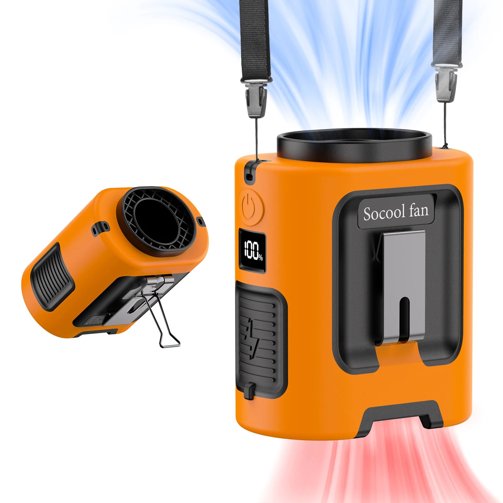 2026 New Upgrade Socool Fan 5000mAh Portable Waist Fan Portable Hanging Neck With Power Bank 4 Speeds 13000RPM For Courie