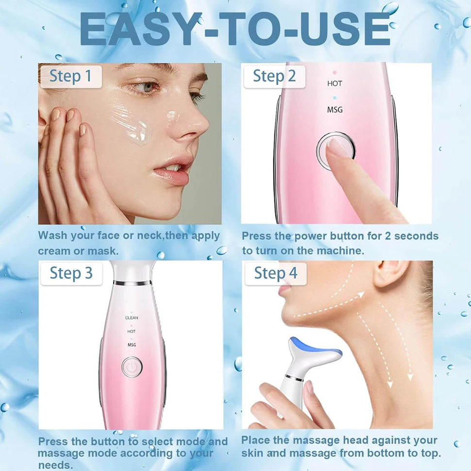 7 Colors Anti Wrinkle Facial Massager Neck Face Beauty Device Skin Tighten Facial Lift Device Reduce Double Chin Skin Care Tool