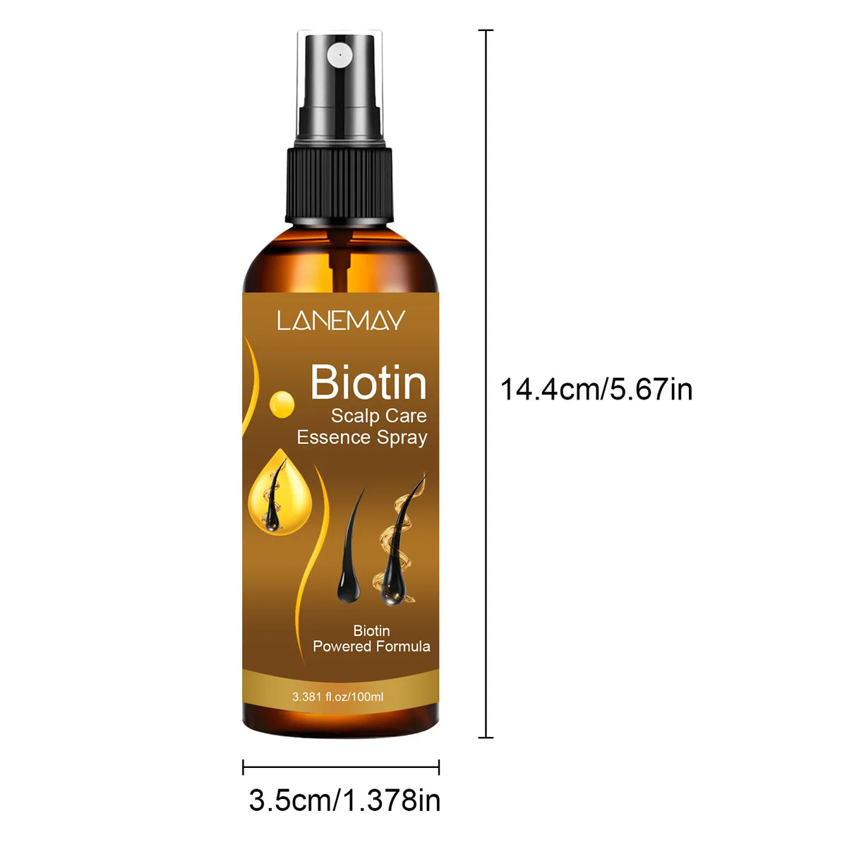 Biotin Scalp Care Essence Spray - Deeply Moisturizes, Hydrates and Protects Hair and Hair Follicles, Preventing Hair Loss 100ml