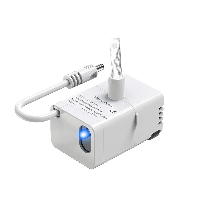 Cat Fountain Replacement Pump, LED Auto Power Off Light, Ultra Quiet Filter Pump Fit 2.2L/3.2L Smart Pet Water Dispenser
