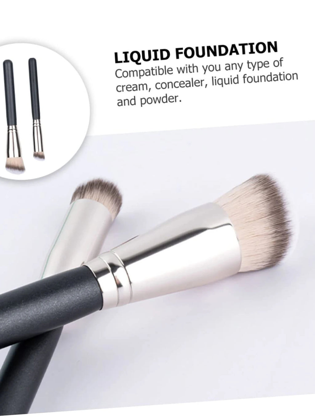 3 PCS Makeup Brushes Set Includes Foundation Brush, Flawless Concealer Brush, Powder Brush