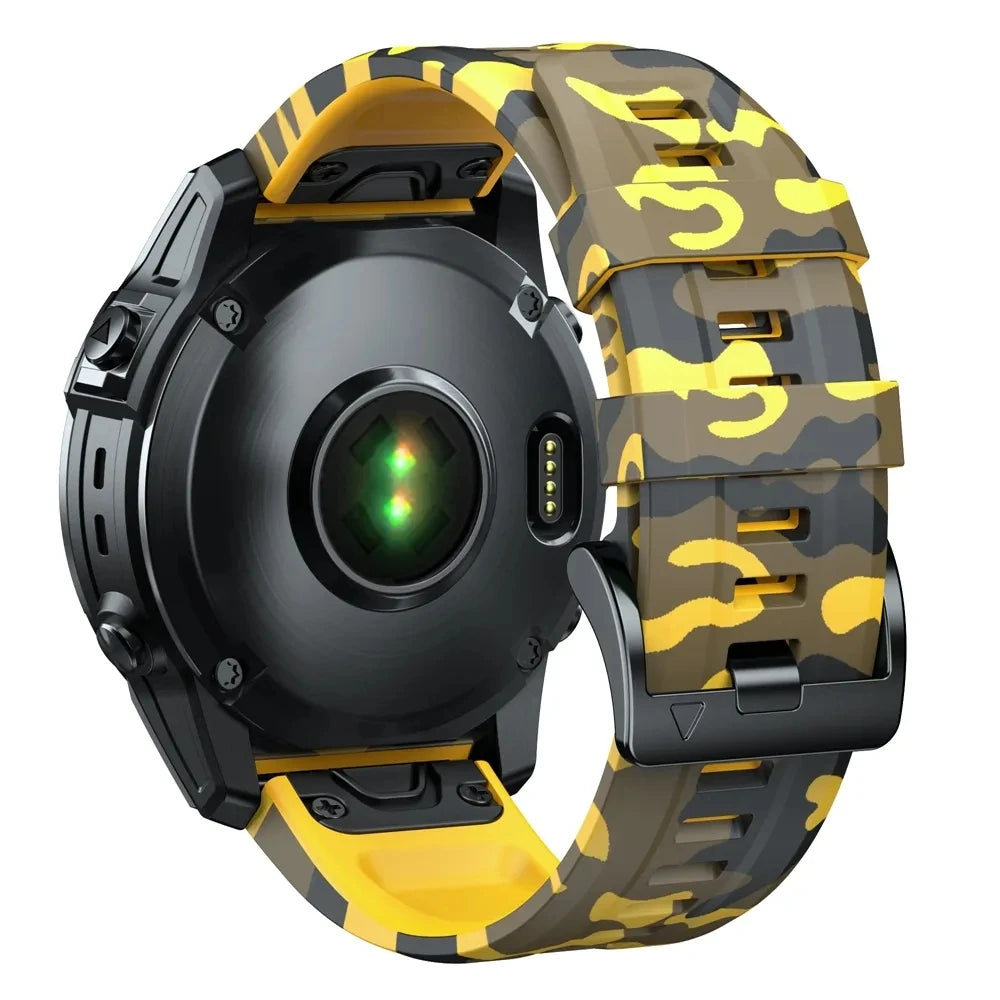 Sports Silicone Camouflage Strap For Garmin Fenix 7 7X Pro Solar Band Epix Pro (Gen 2) 47/51mm 6X Pro Bracelet 22/26mm Watchband
