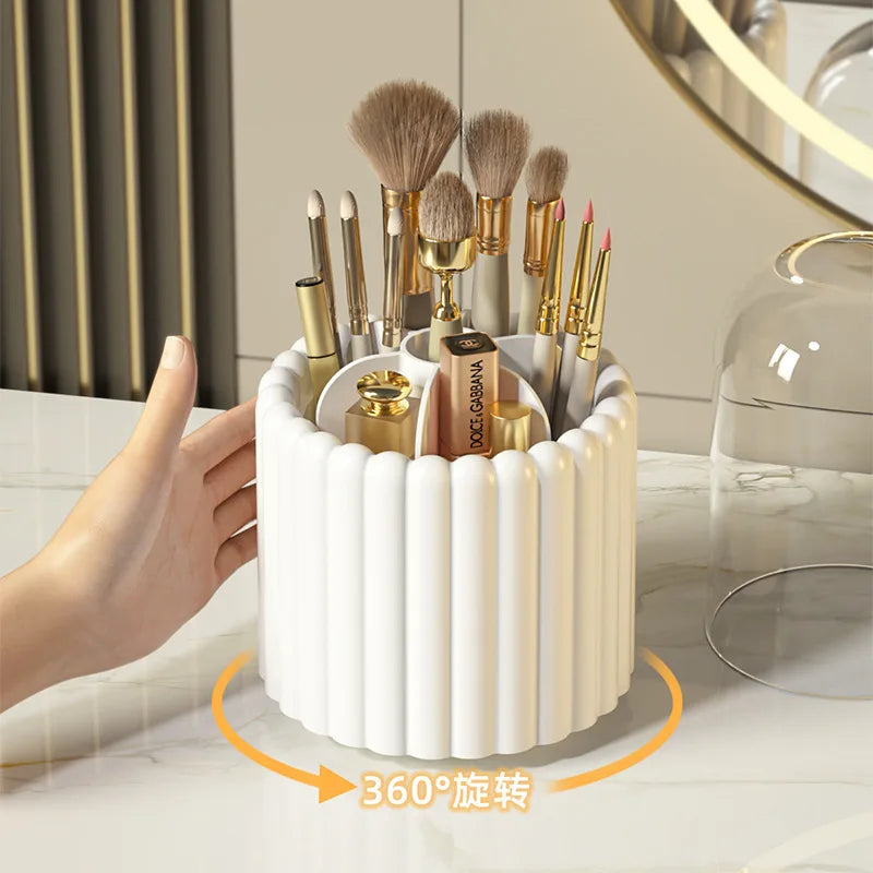 360 Rotating Makeup Desktop Cosmetic Storage Box Organizer Large Capacity for Bathroom Portable Lipstick Makeup Brush Pen Holder