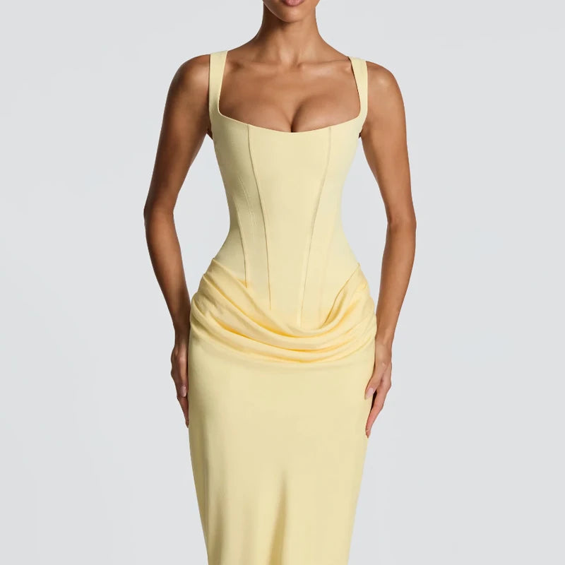 Women's Solid Satin Pleated Strap Mini Dress Sleeveless Backless Lace Up Fashionable Dress 2026 Summer Lady Party Chic Outfit