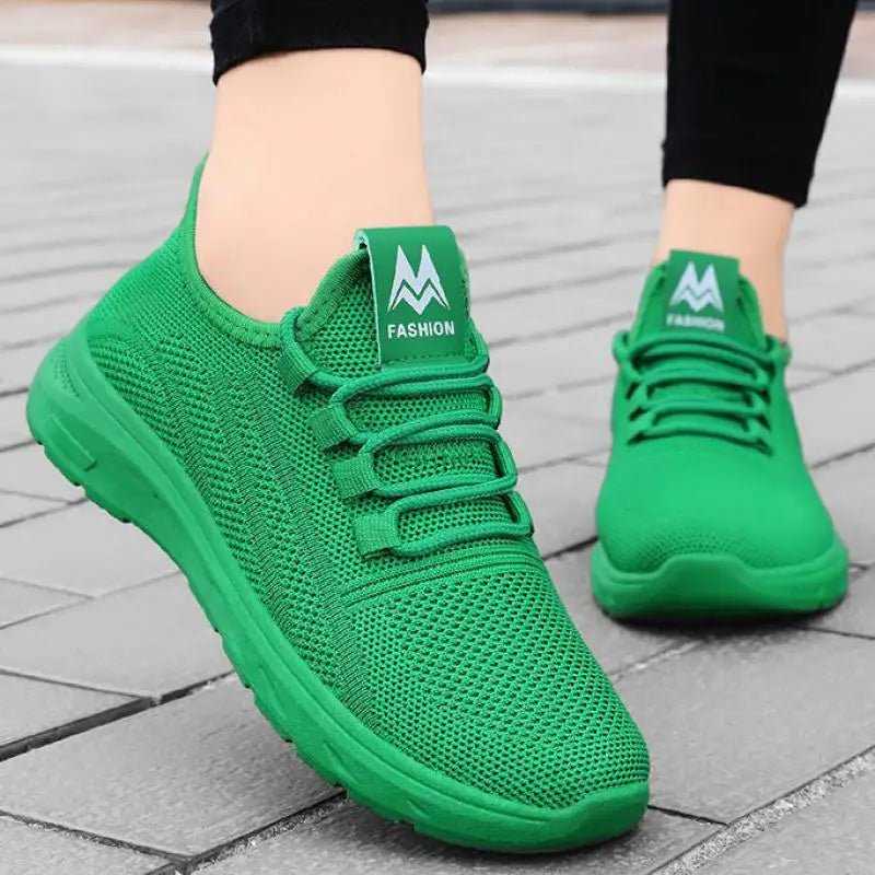 White Mesh Shoes Woman Summer Breathable Flat Sneakers Sports Tennis Shoes for Women Casual  Lightweight Running Shoes Ladies