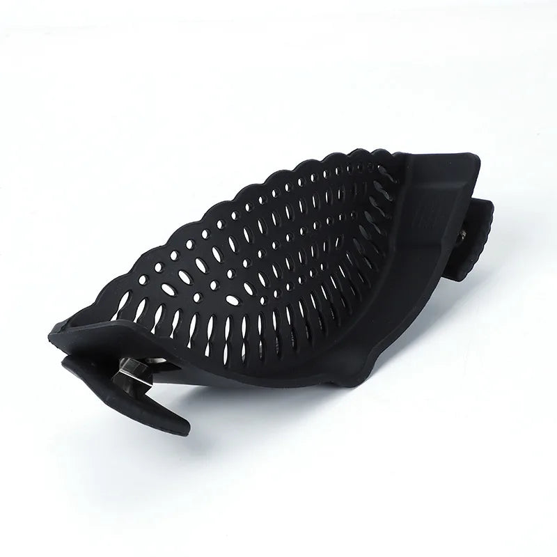 Silicone Strainer Clip-on Pan Pot Side Drainer Fruit Vegetable Noodle Drainage Filter Pour Baffle Colander Kitchen Gadgets