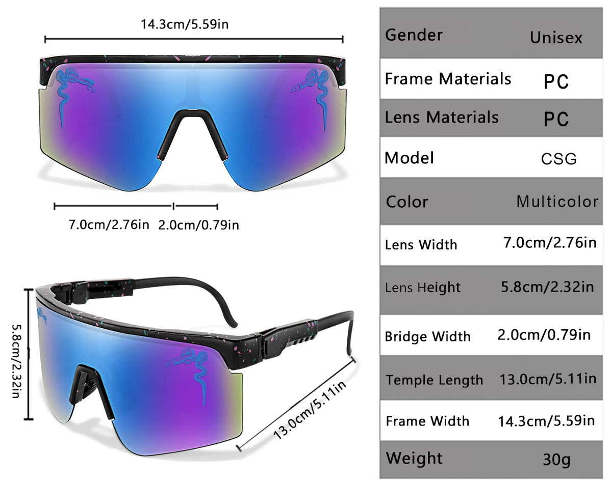 Men's Fashion Large Frame Cycling Sunglasses Fashionable Goggles with Random Dot Decoration for Outdoor Sports Hiking Fishing