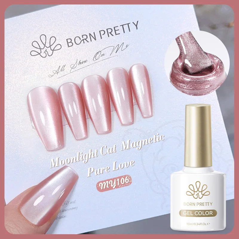 BORN PRETTY 10ml Silver Water Light Cat Magnetic Gel Nail Polish Nail Supplies Vernis Semi Permanent Gel for Fall Winter Nails