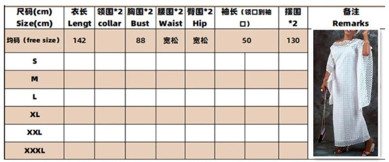 2026 White Maxi Dress for Women Elegant Lace Robes 3/4 Sleeve Loose Summer Gowns for Wedding Bridesmaid Party Vestido Feminino