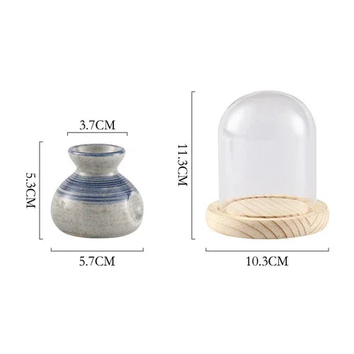 Japanese Retro Toothpick Box Home Toothpick Cotton Swabs Jar Ceramic Pot Glass Dust Cover Modern Exquisite Decoration Modern