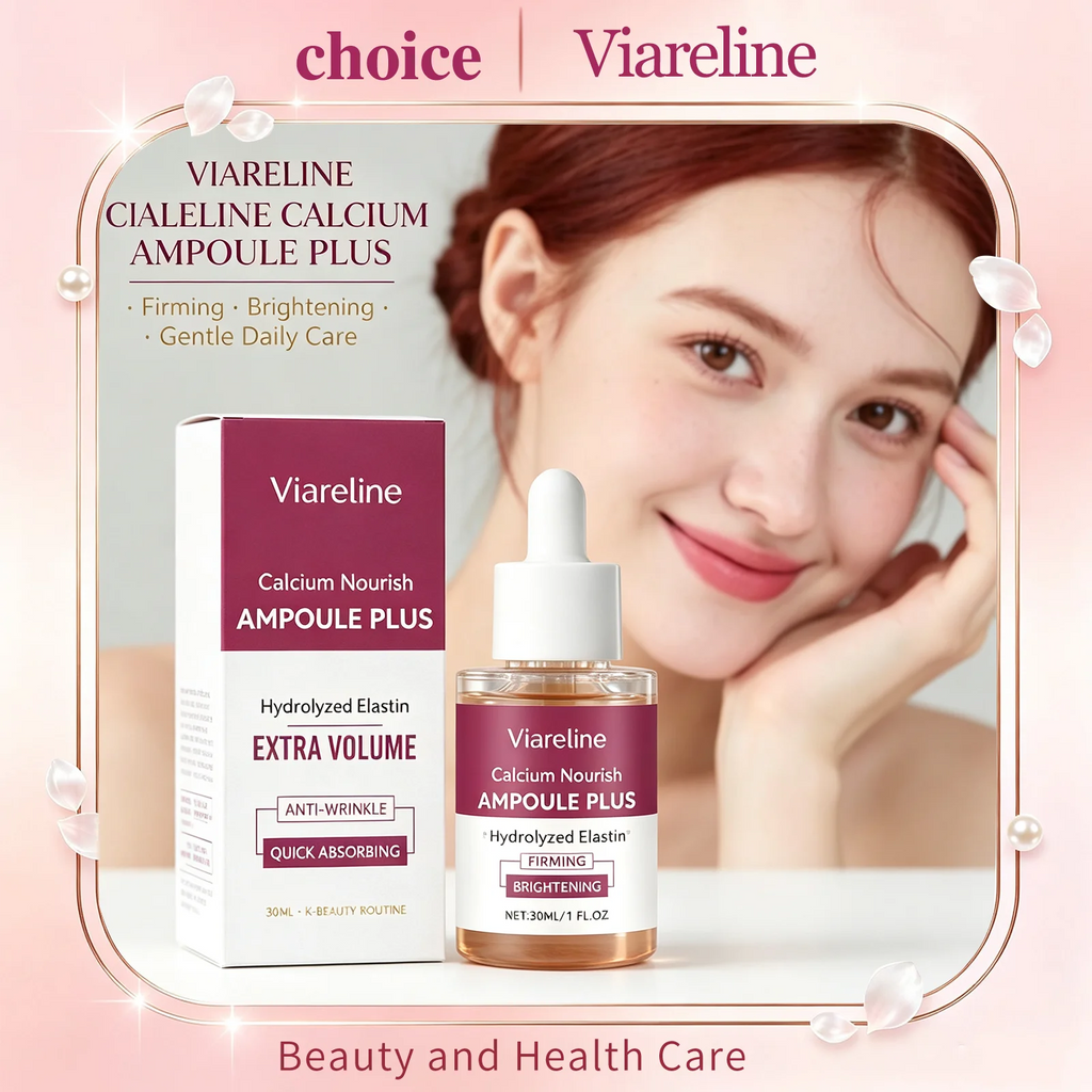 Viareline Moisturizing Skin Ampoule Essence Korean Calcium Volume Moisturizer Pore Firming Essence Daily Facial Skin Care Serum