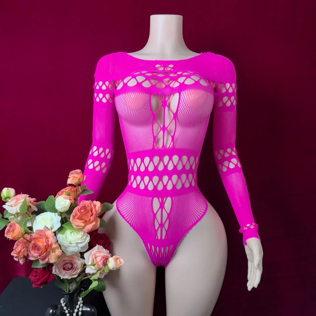 Hot Sexy Lingerie For Woman Fishnet See-through Bodysuit Fancy Lace Underwear Porn Costume Bodystockings Mesh Bikinis Erotic