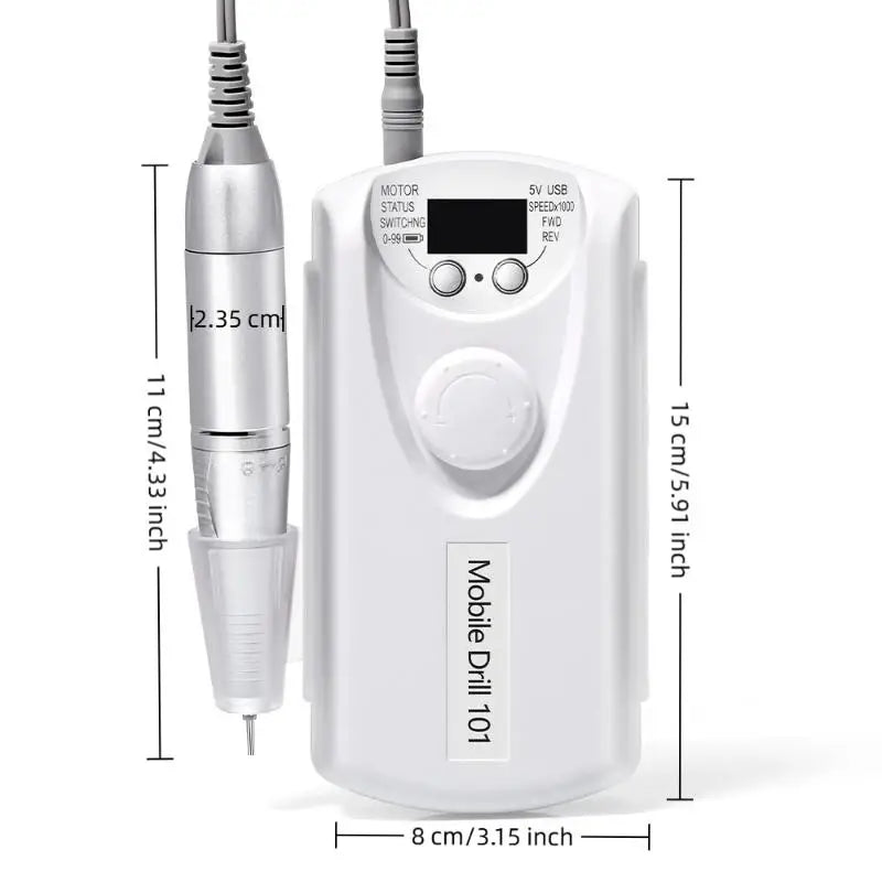 35000 RPM Rechargeable Nail Drill Machine Professional Portable Electric Manicure File For Nails Gel Polish Remove Grinding