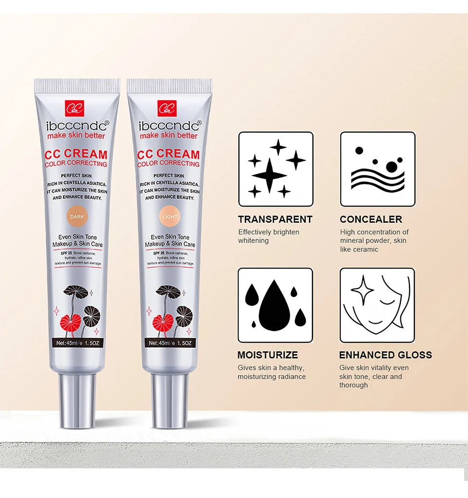 Moisturizing Correcting CC Cream Waterproof Anti-sweat Makeup Before Concealer Lasting Women Makeup Protect Skin erborian Make