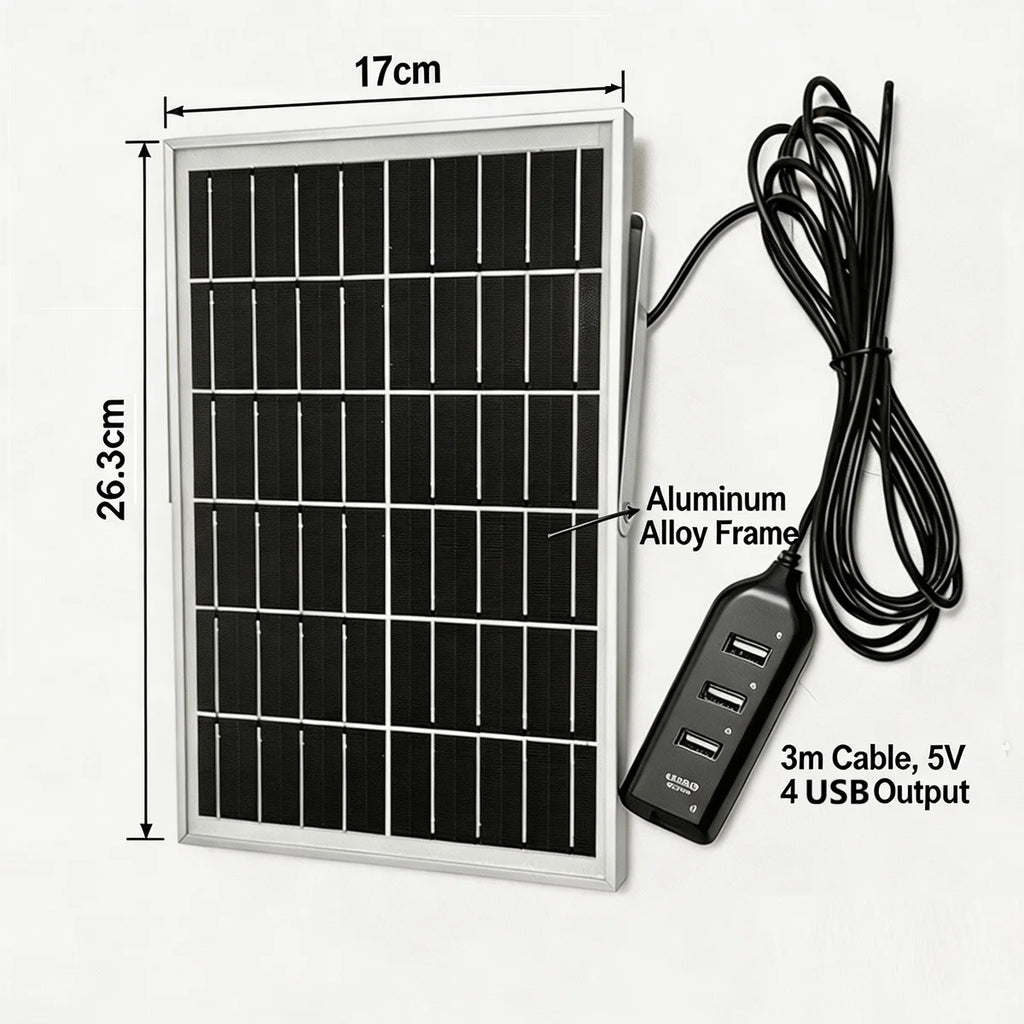 10W 5V Solar Battery Charger For Security Camera Portable Solar Power Panel With Micro USB Type-C Output Solar Panel Charger Kit