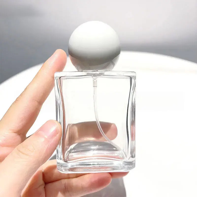 30/50/100ml Refillable Clear Glass Perfume Spray Bottles Fine Mist Atomizer with Sealed Cap Empty Fragrance Cosmetic Container