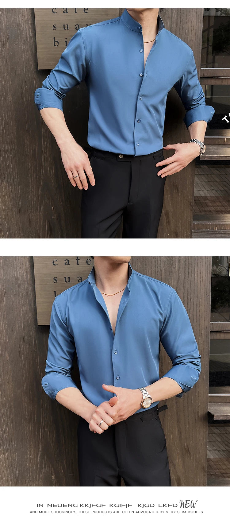 Business Dress white Shirt for Men 2026 British style Long Sleeved Solid Color Casual Elastic Slim Fit Shirt for Men's Clothing