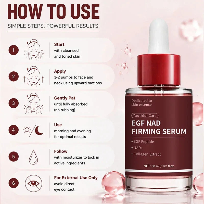 Niacinamide Collagen Firming Facial Serum 30ml EGF NAD Red Bottle Essence Improve Rough Skin Reduce Fine Lines Korean Skin Care