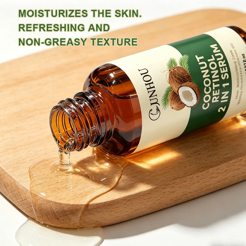 JUINHOU Natural Coconut Oil Face Serum Hydrating Moisturizer Skin Reduce Dryness Gentle Daily Skin Care Serum For All Skin Types
