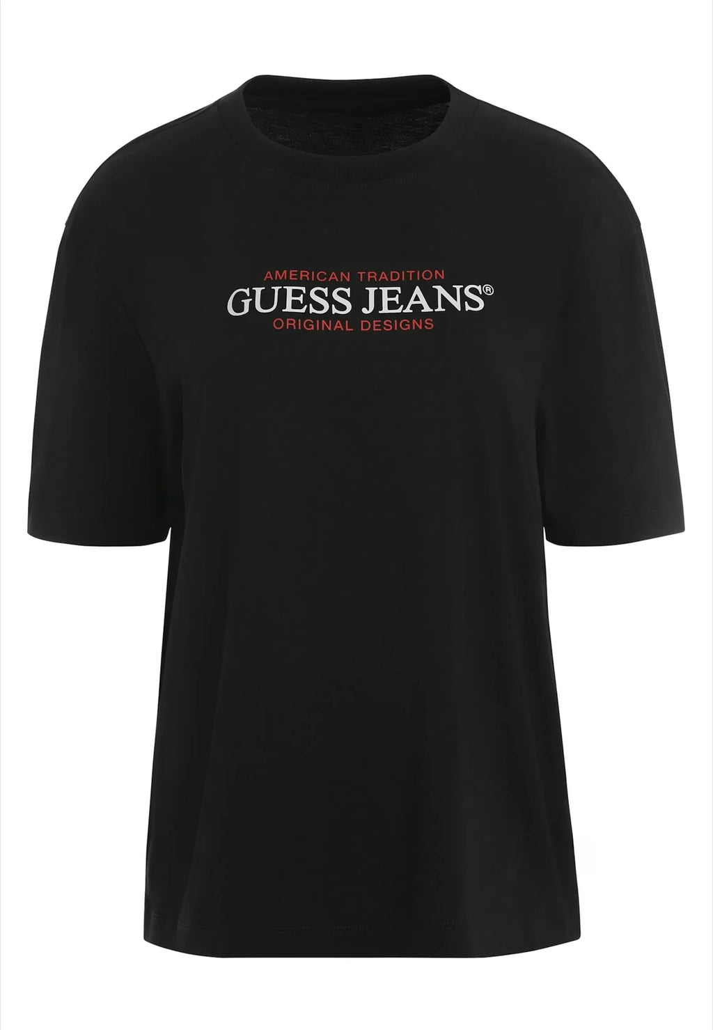 Guess denim T-shirt for women, short-sleeved luxury brand, unisex summer top, streetwear style