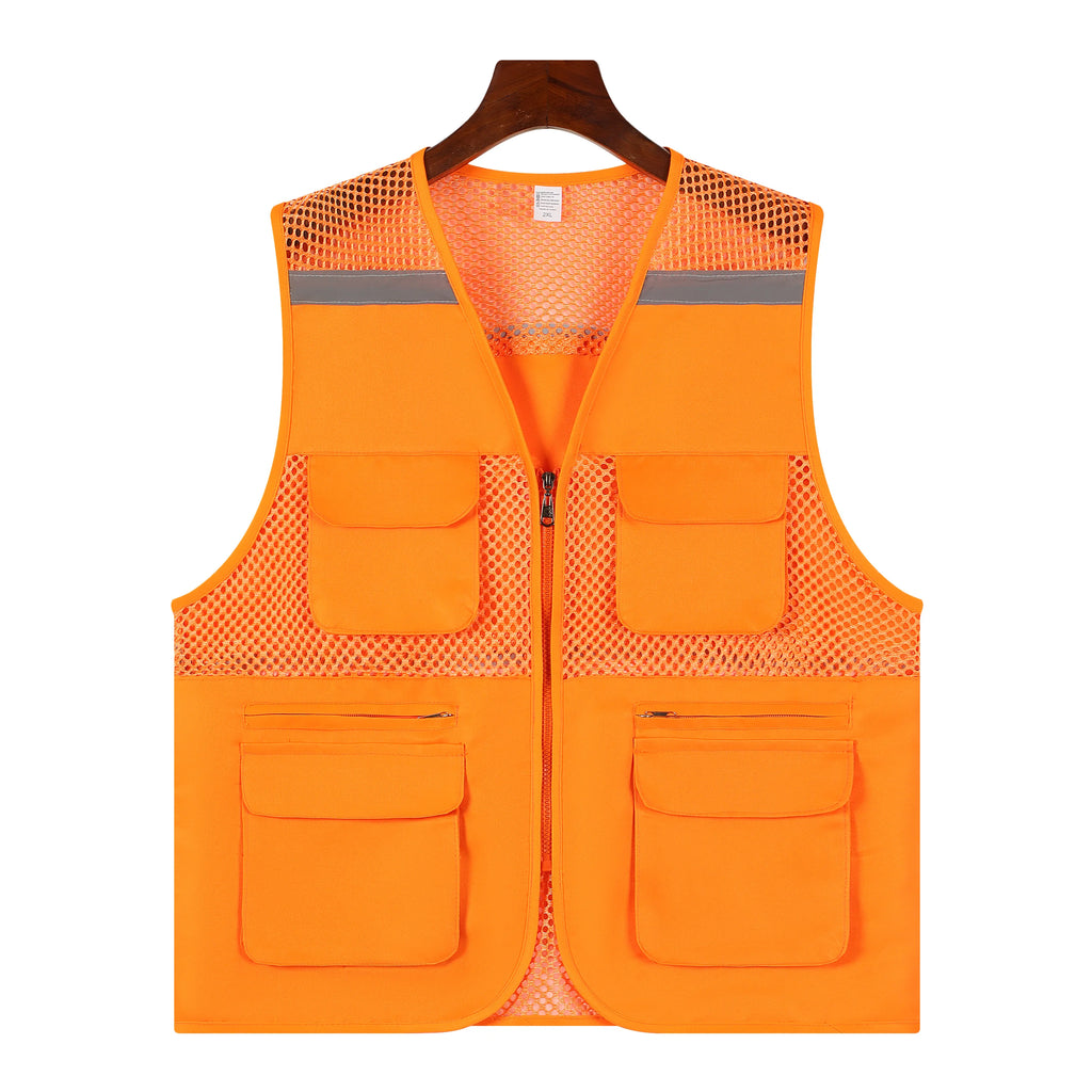 2026 Printing Logo Breathable Men's Summer Mesh Vest Photography Work Multi-Pockets Outdoors Journalist's Vest Sleeveless Vest