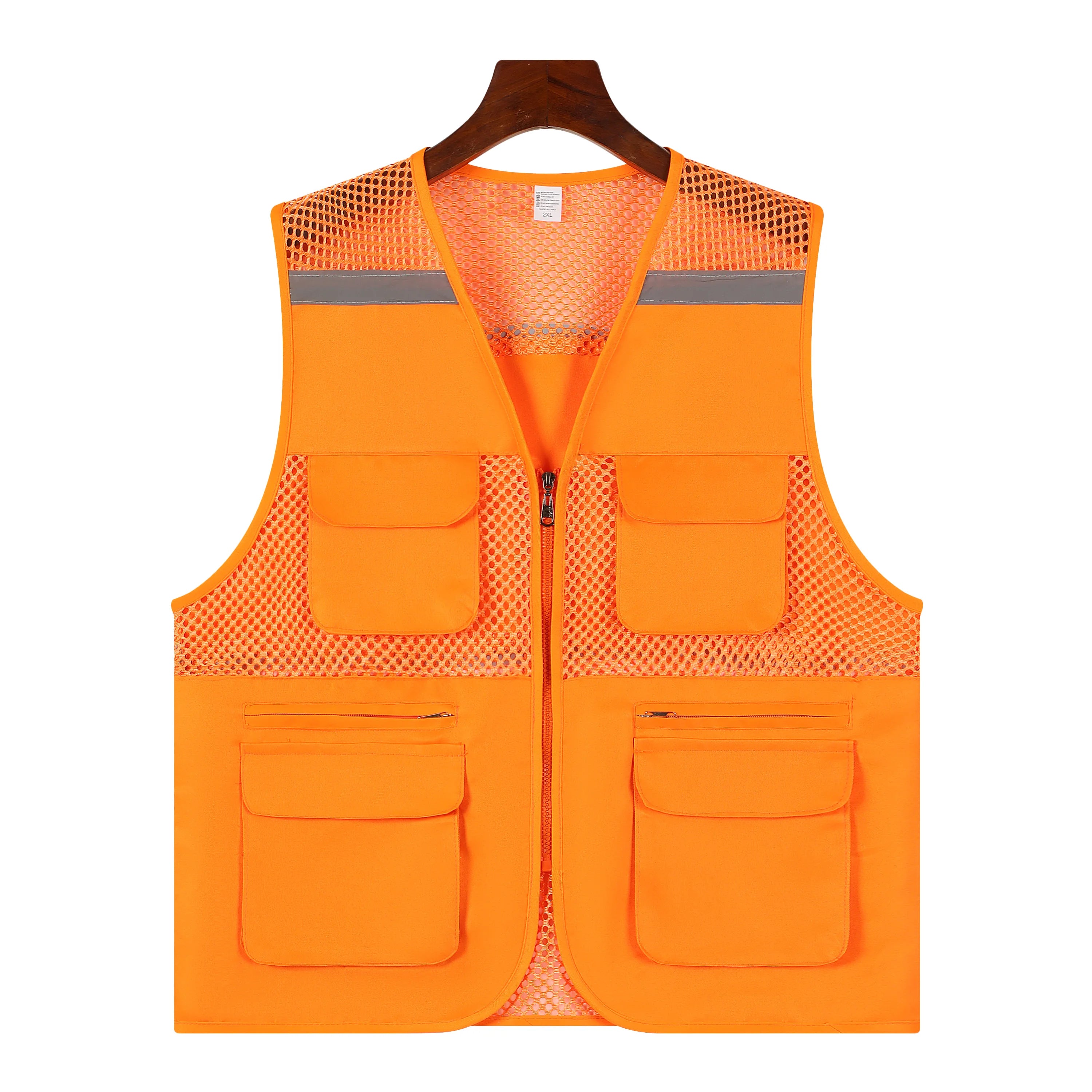 2026 Printing Logo Breathable Men's Summer Mesh Vest Photography Work Multi-Pockets Outdoors Journalist's Vest Sleeveless Vest