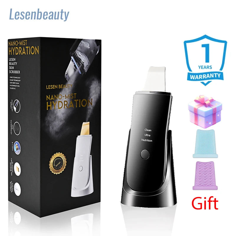 Ultrasonic Face Scrubber Facial Peeling Skin Scrubber Deep Facial Cleaning Spatula Acne Pore Ultrasonic Scrubber Facial Cleanser