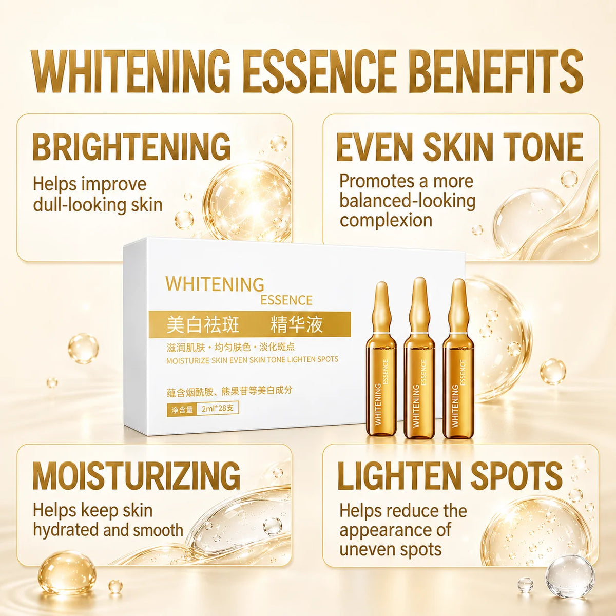 Facial Essence Set Revitalize The Skin On The Face Effectively Improve Skin Tone Making The Skin Bright And Smooth.