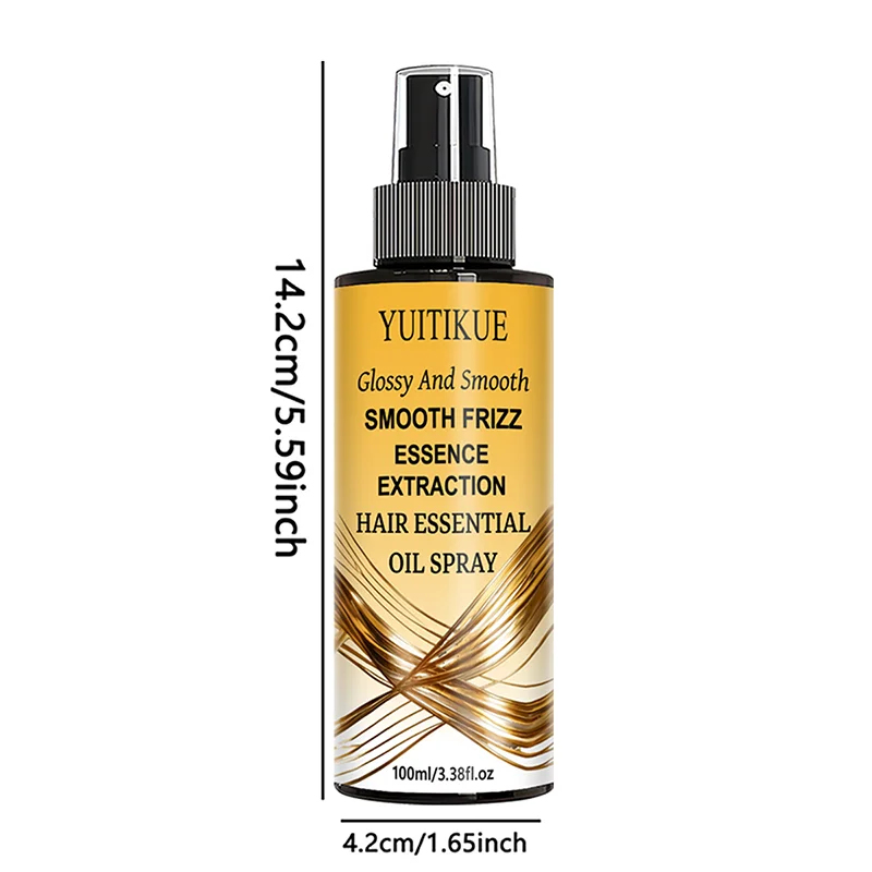YUITIKUE Hair Essential Oil Spray 100ml - Glossy Smoothing Anti Frizz Nourishing Care for All Hair