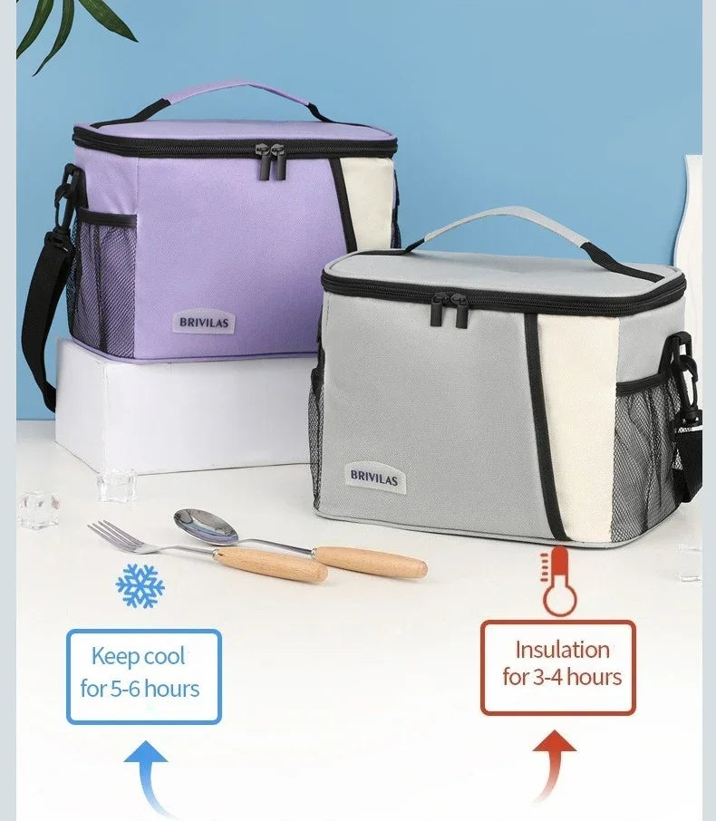 Insulated Lunch Bag Large Reusable Lunch Bags with Adjustable Shoulder Strap for Women Men, Ideal for Work, School & Outdoor Use