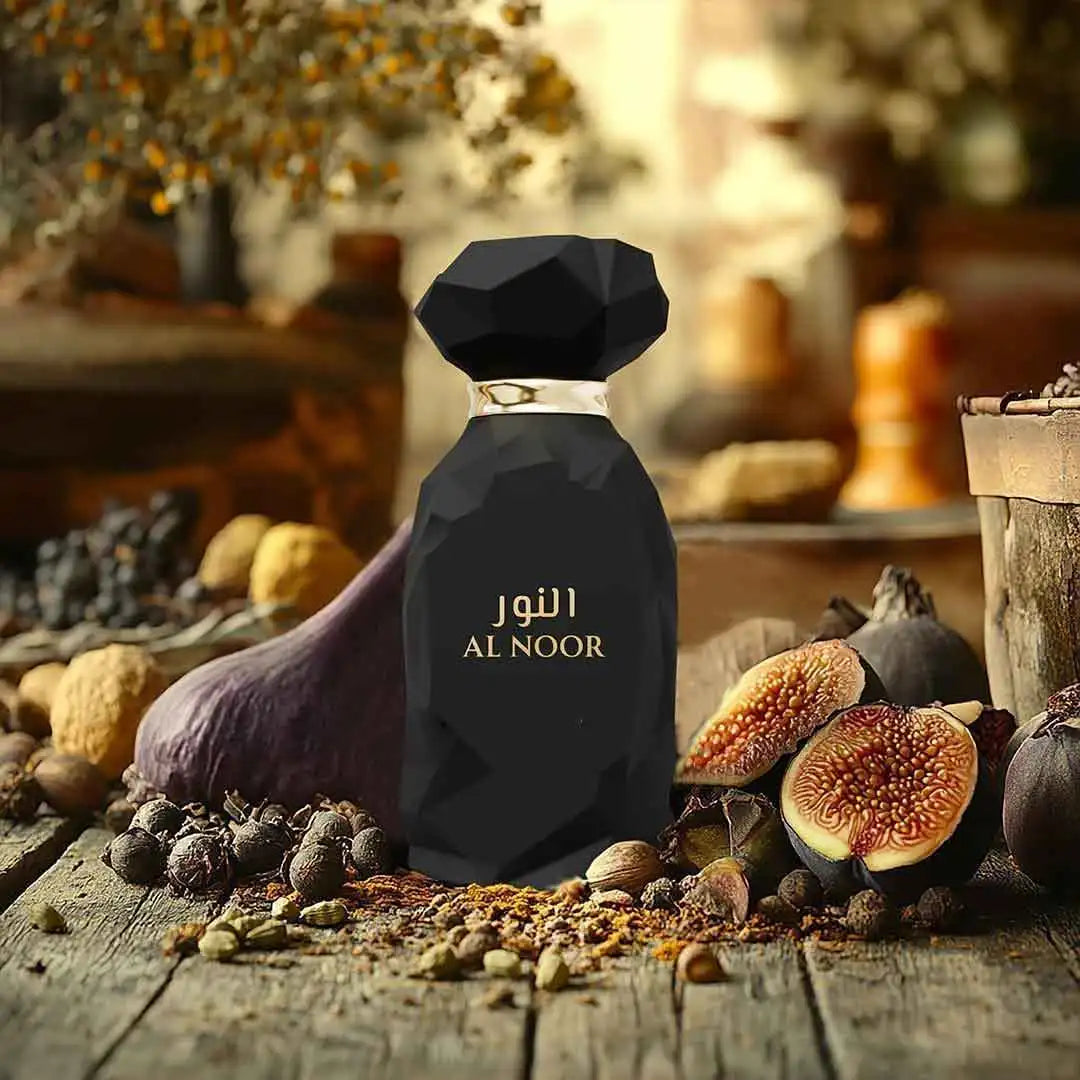 Arabiyat Prestige Al Noor gift-set perfume features a premium black-gold bottle and elegant box. Its rich scent makes it a refined gift for birthdays, festivals and business occasions.