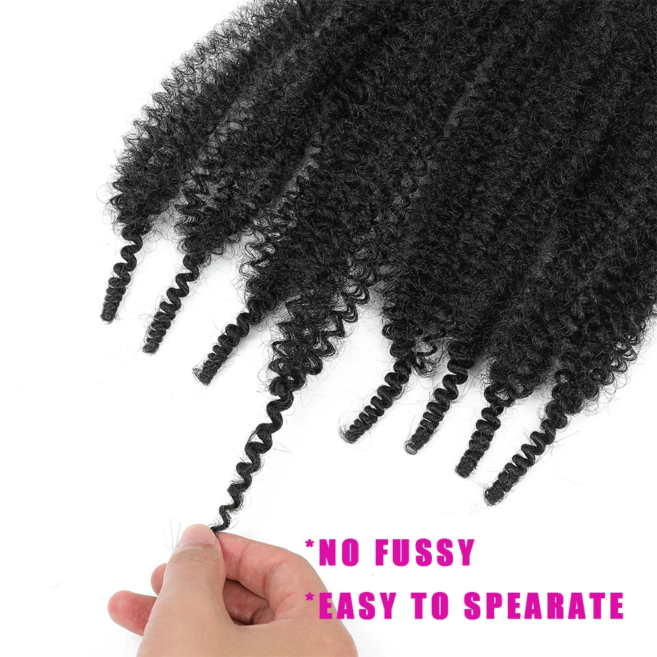 1-8 Packs Afro Twist Hair#4 30 350 12 16 inch Springy Marley Twist Braiding Hair Pre-Separated Kinkys Bulk Hair for Locs Crochet
