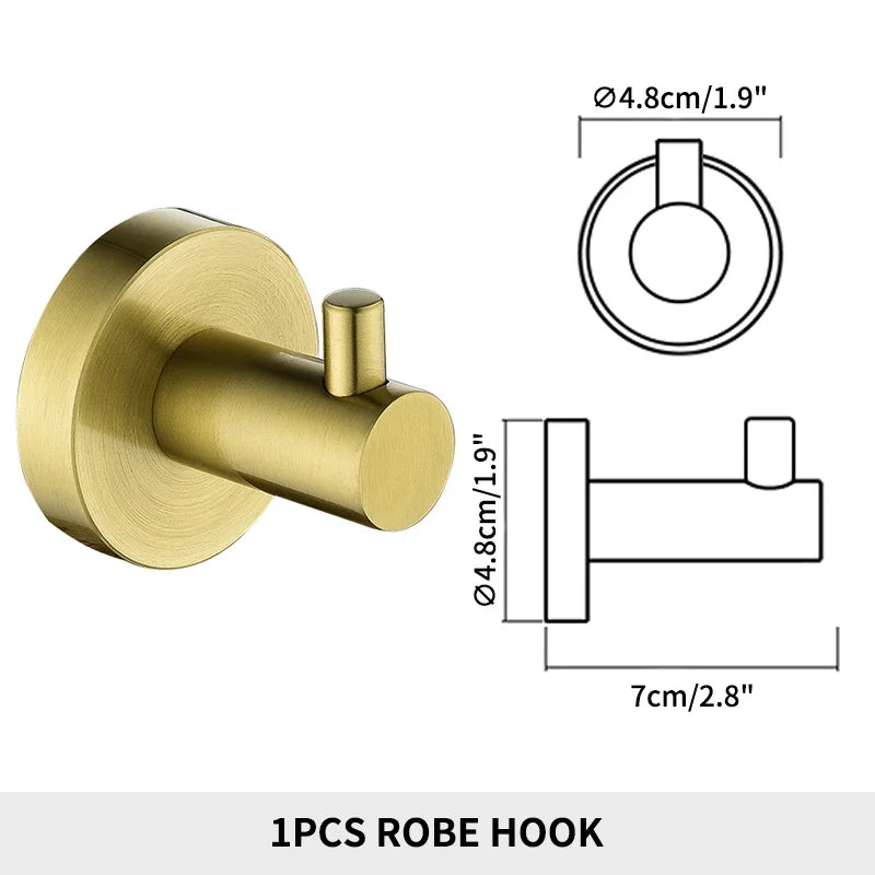 Bathroom Accessories Towel Rack Shelf Paper Holder Stainless Steel Toilet Brush Holder Hand Towel Ring Robe Hook Hanger Chrome