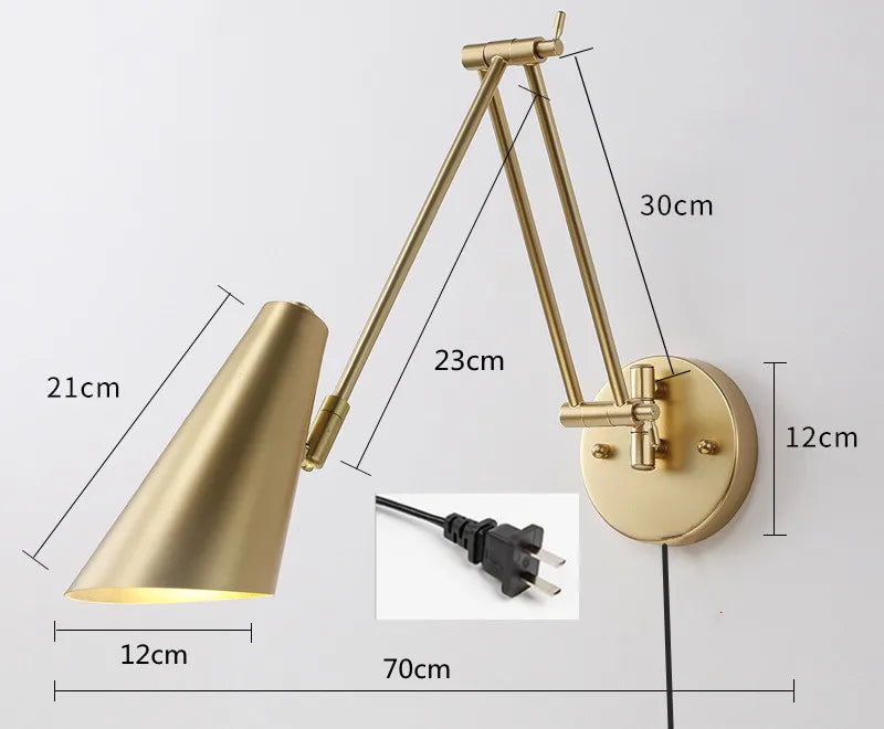 LED Wall Lamps Modern Adjustable Swing Long Arm Internal Touch Sensor Switch Household Bedside Lighting Decor Sconce Lights