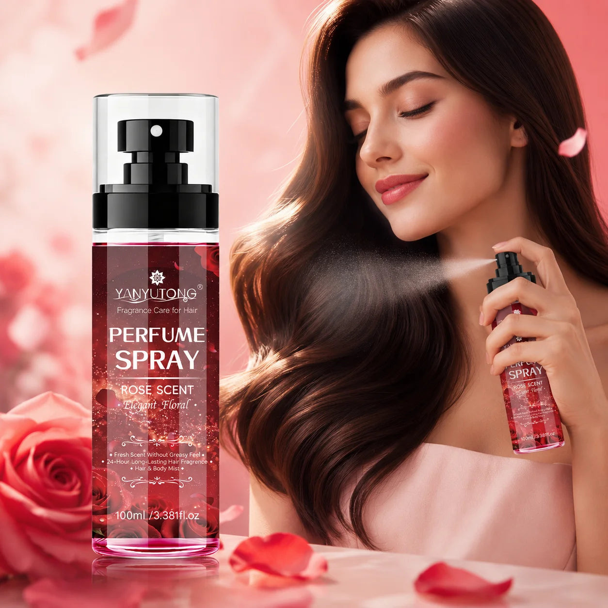 Four Scented Spray Options for Hair Care, Featuring Long-Lasting Fragrance, Moisturizing and Nourishing Properties, and a Silky,