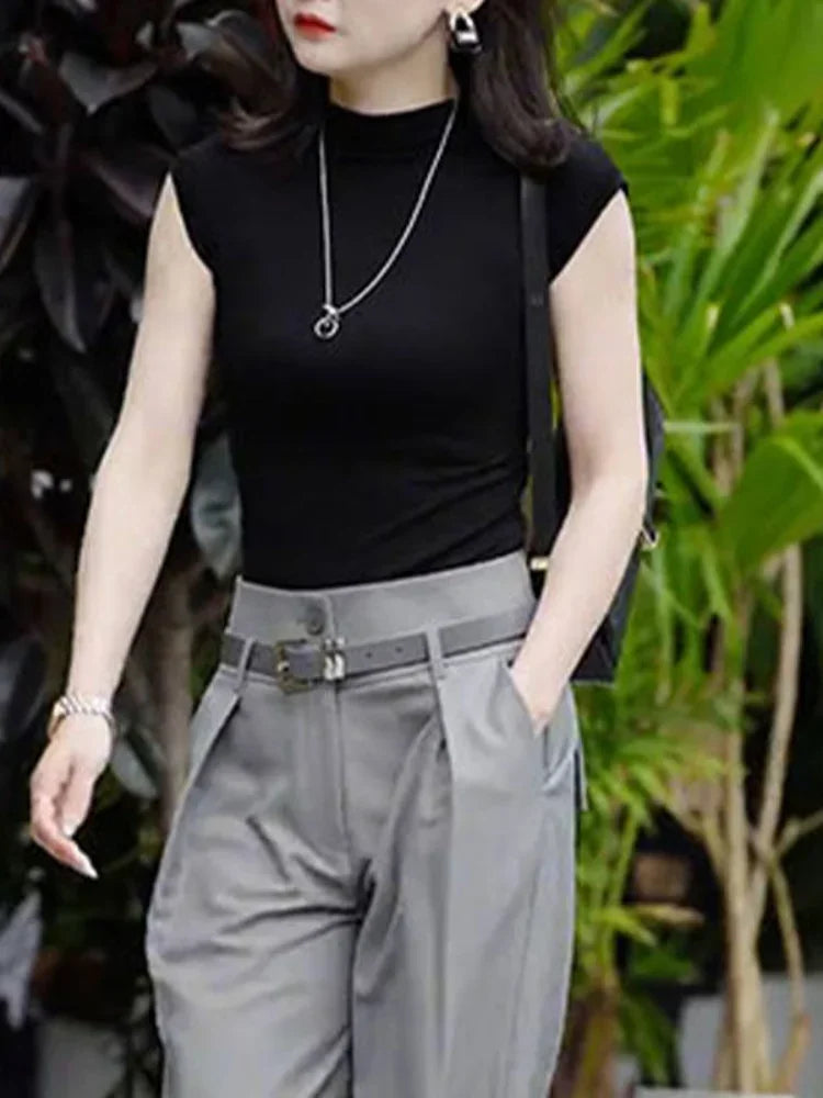 Women's Top and Pants Two Piece Set Formal Summer 2025 Business Ladies Trouser Wide Leg Clothes Clothing Trend Fashion Tailor D