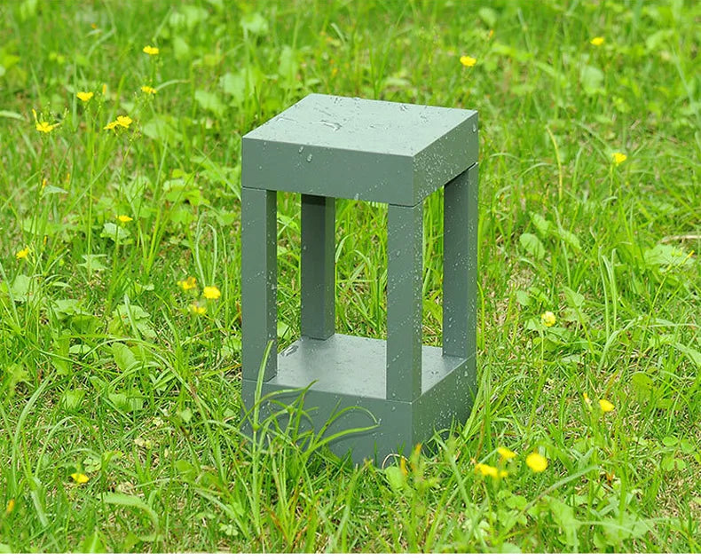 Square Outdoor Garden Lawn Lamp IP65 Waterproof Aluminum LED Pathway Light Modern Courtyard Porch Landscape Bollard Light Decor