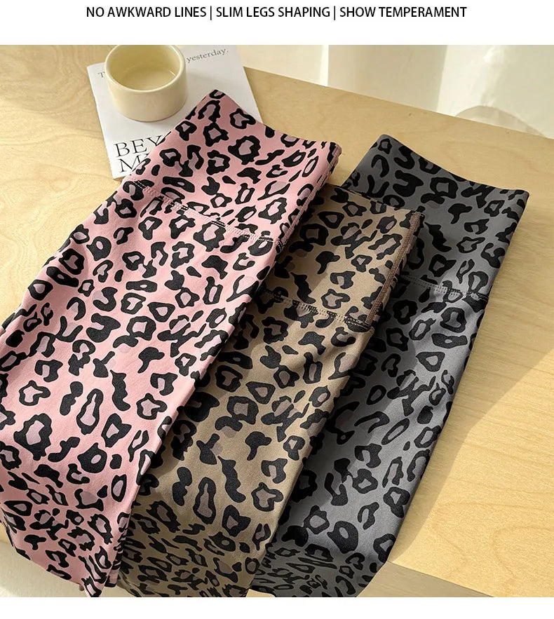 BIVIGAOS Summer Fashion Trend Leopard Print Cycling Shorts Women High Waist Tight Sexy Sport Short Leggings Fitness Biker Shorts