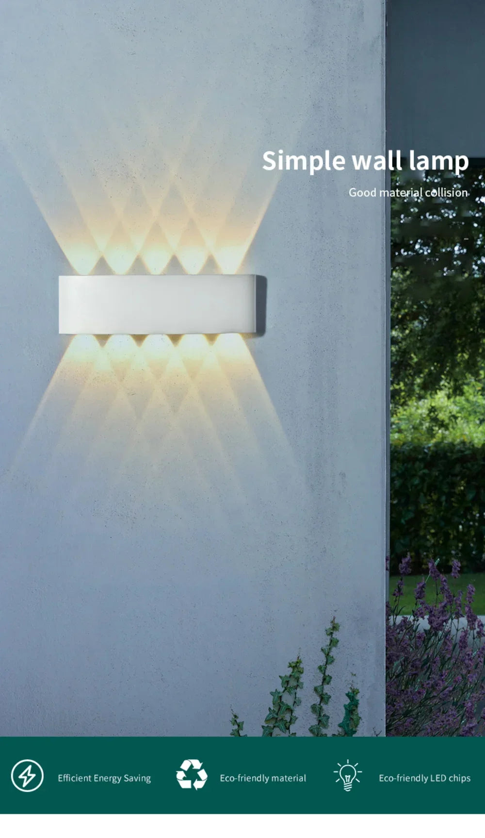 Waterproof Outdoor LED Wall Light for Garden Patio Balcony Warm White Weatherproof