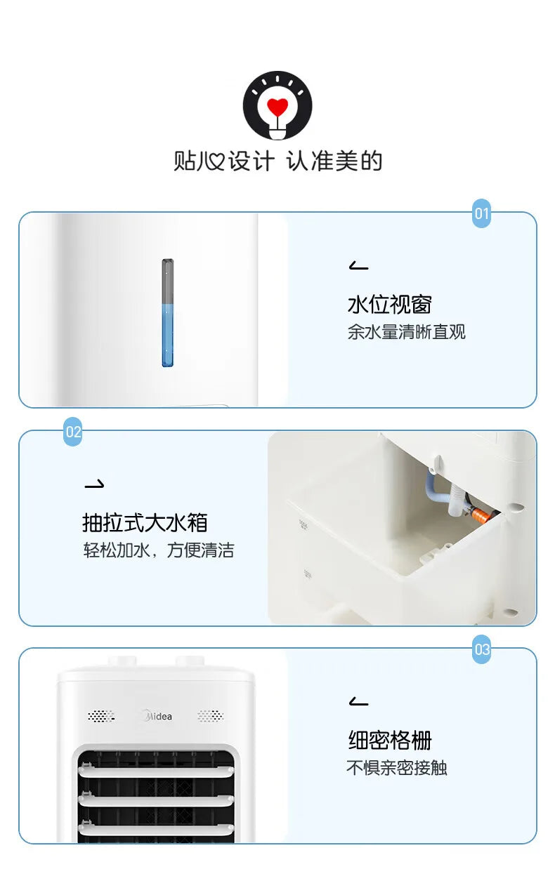 High-Power Cooling Fan & Air Cooler — Household Evaporative Humidifier, Ice Crystal Cooling, and Water-Cooled Fan