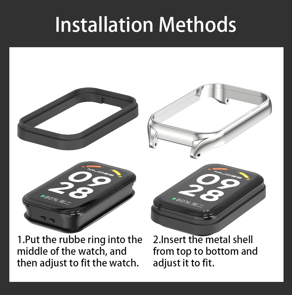 Strap For Mi Band 9 Active Watchband For Xiaomi Smart Band 8 Active Metal Wristband for Mi Band 9 Active correa Stainless Steel