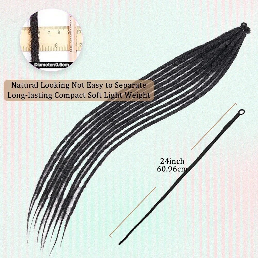 Synthetic Dreadlock Extensions 10 Root/Pack Hippie Single Ended Dreads Ombre Loc Extensions 24 Inch Reggae Style Crochet Hair